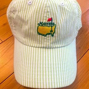 Seer sucker green and white Master’s Hat — WOMENS FIT